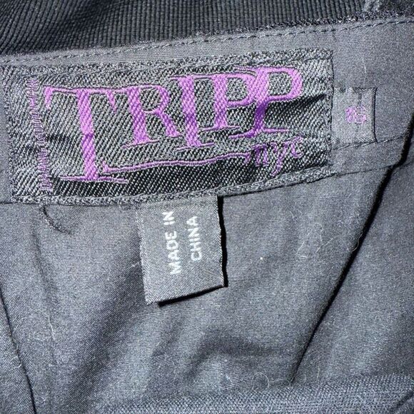 Vintage Tripp NYC Skirt Black Velveteen Corset Back Lace Goth Witchy Y2K 16 - Picture 9 of 11